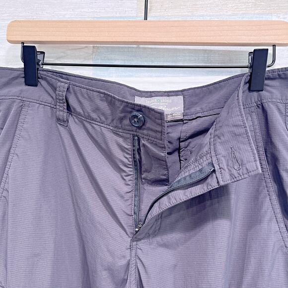 EDDIE BAUER Insect Shield Repellent Hiking Pants Gray Nylon Outdoor Mens 30x32 - Picture 3 of 8